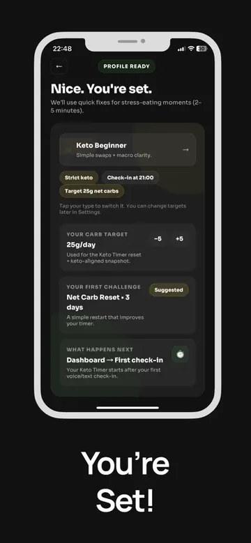 Profile: set your keto targets